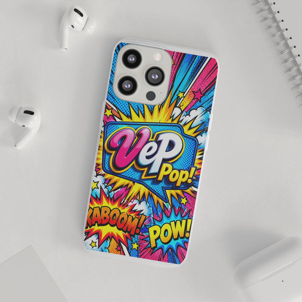 Pop Art Comic Phone Case — "VeP Pop!" Graphic Shockwave Design