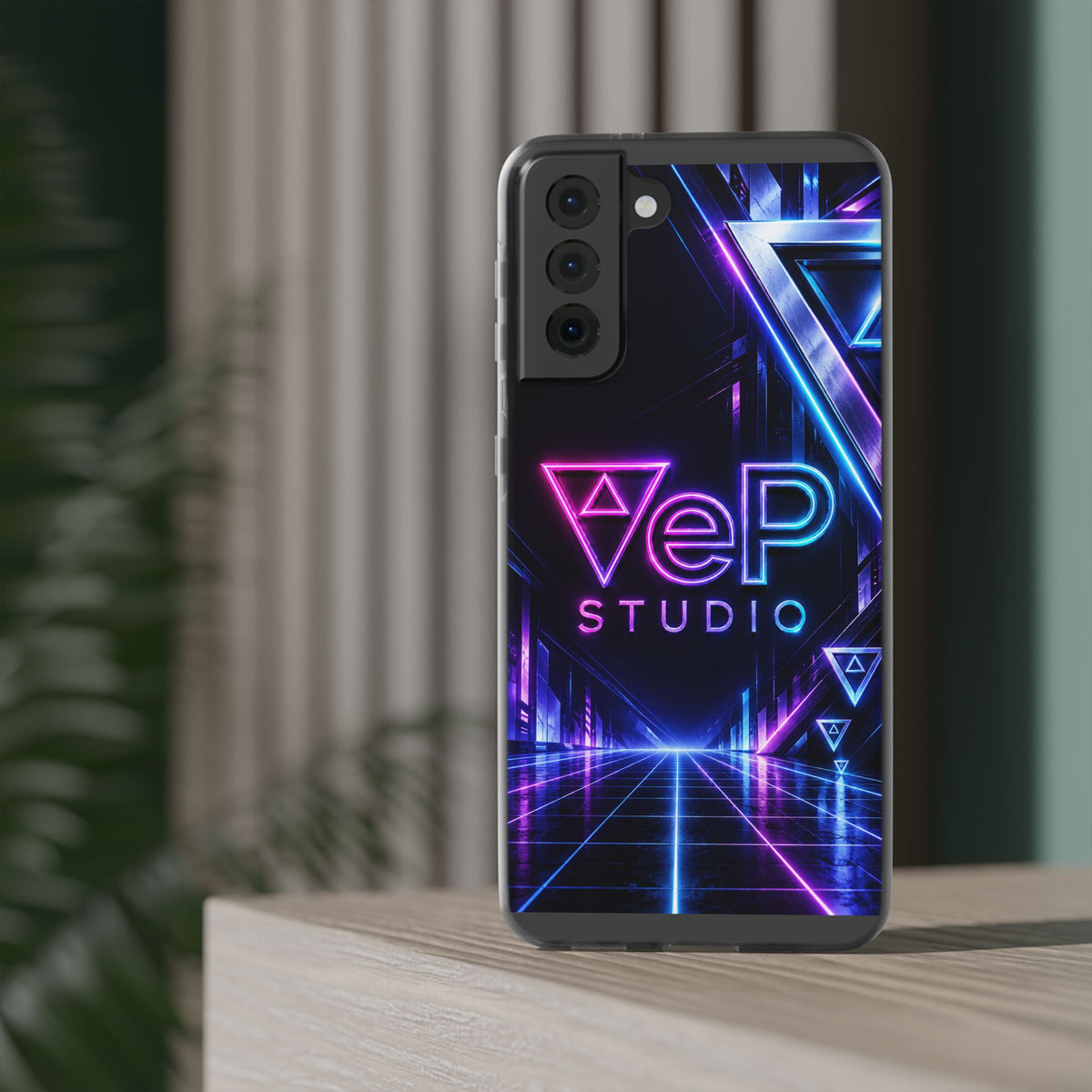 Neon Retro Studio Phone Case – 80s Vaporwave Flexi Case