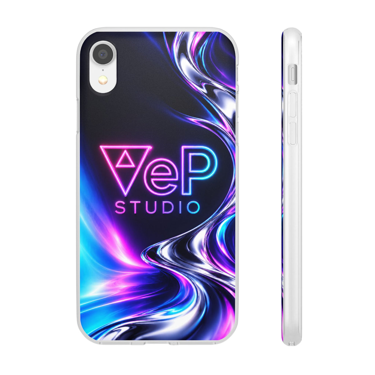 Phone Case — Neon Vaporwave "VeP Studio" Soft Flexi Cover