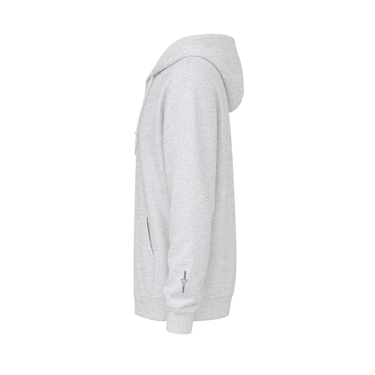 Zip Hoodie with Black Cube Graphic – Minimal Geometric Streetwear