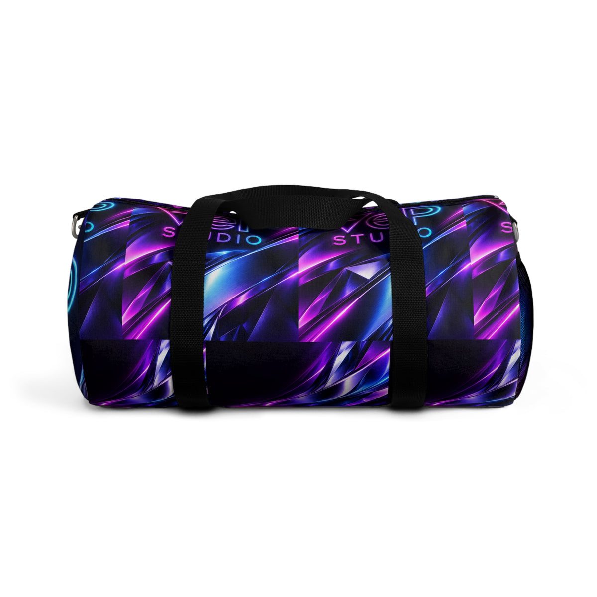 Neon Wave Duffel Bag — Purple & Blue Abstract Gym Travel Bag