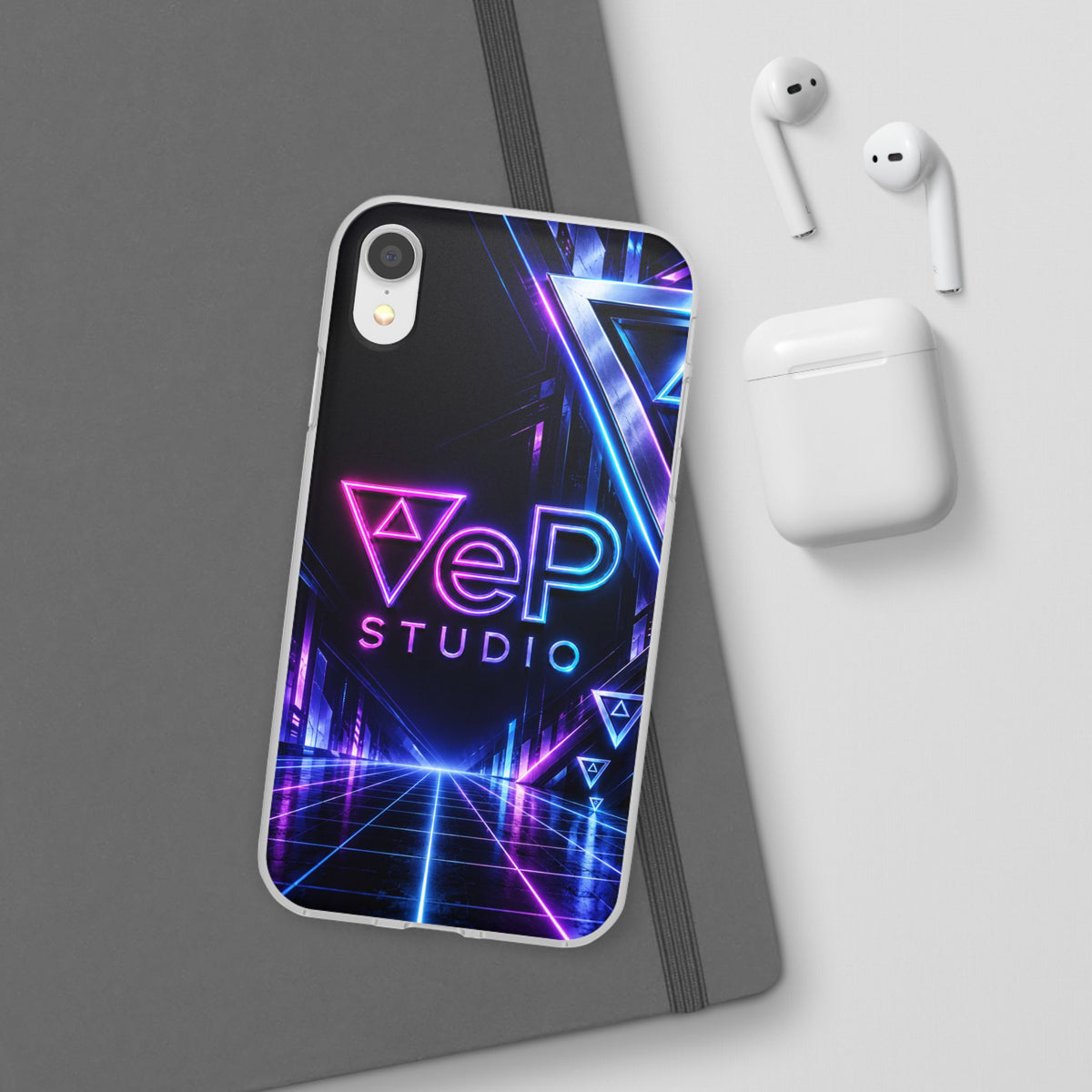Neon Retro Studio Phone Case – 80s Vaporwave Flexi Case