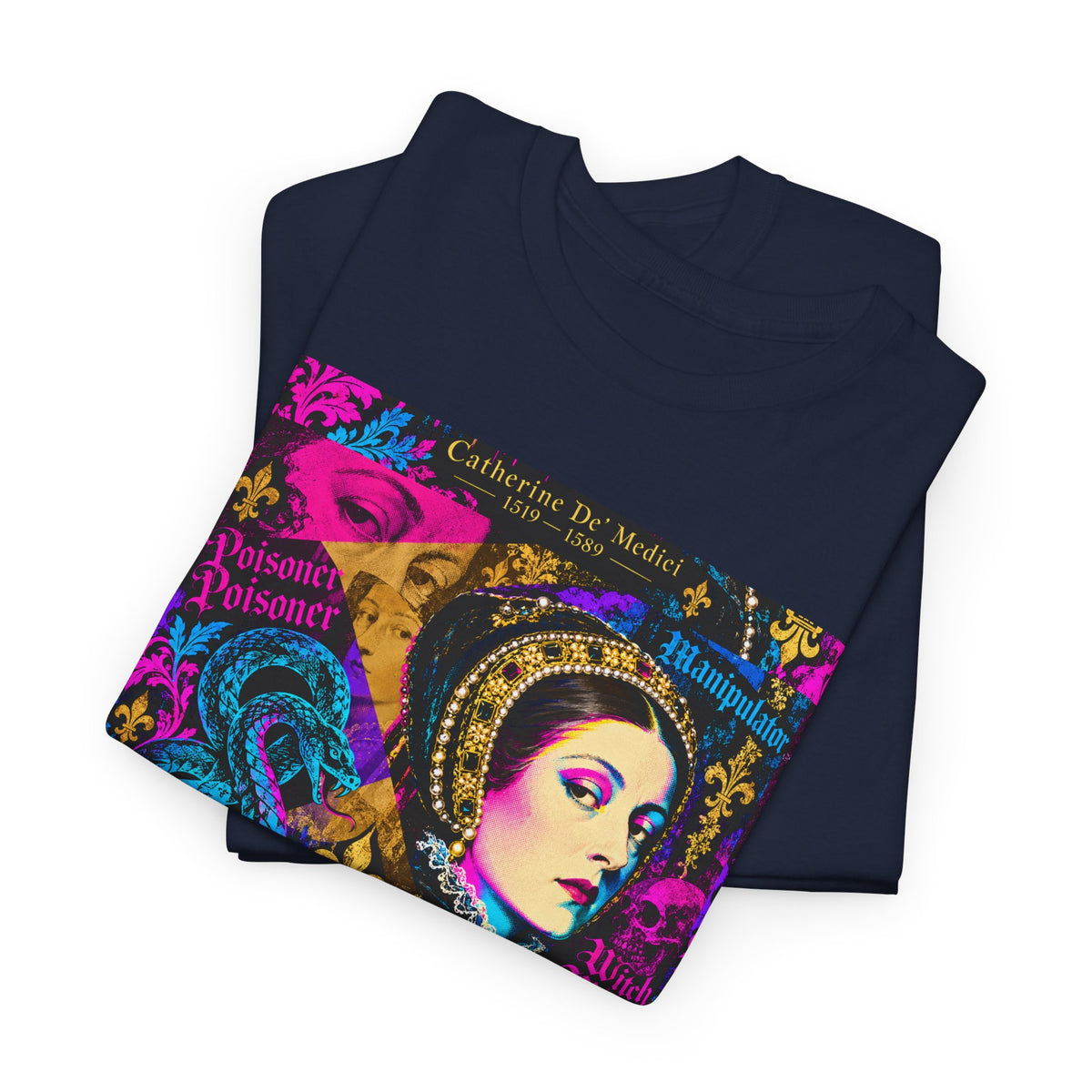 EQ.001 Serpent Queen Graphic Tee — Retro Gothic Femme Fatale T-Shirt