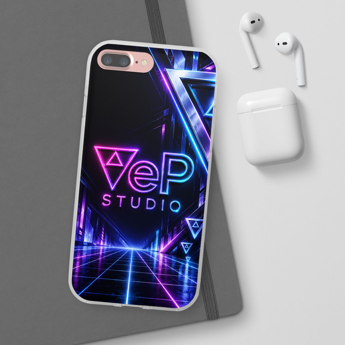 Neon Retro Studio Phone Case – 80s Vaporwave Flexi Case