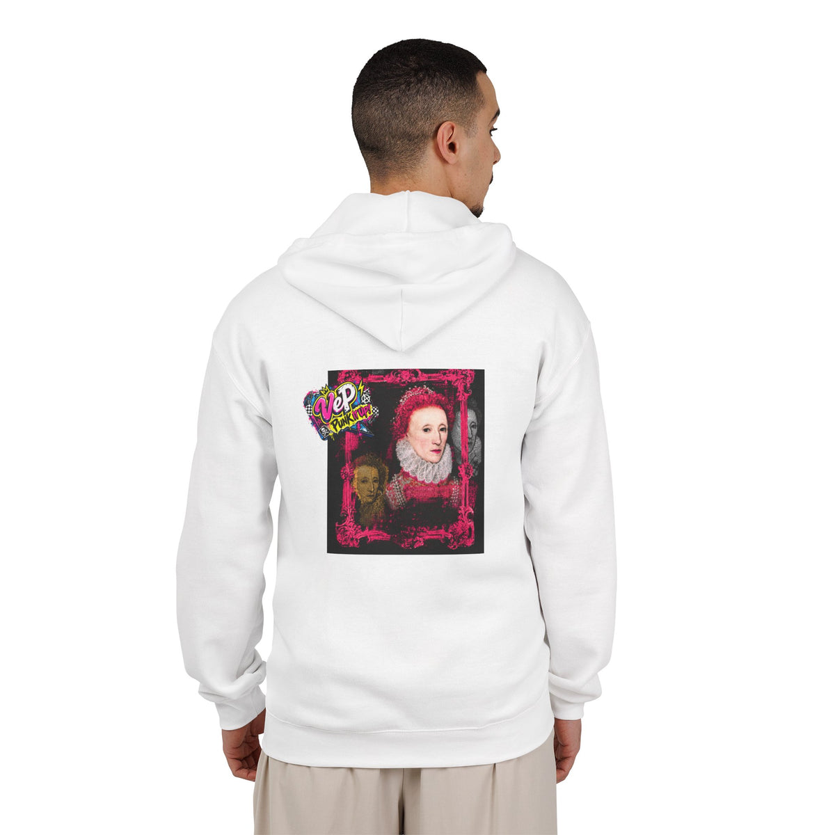 Zip Hoodie — Punk Elizabethan Collage Graphic "Very En Pash"
