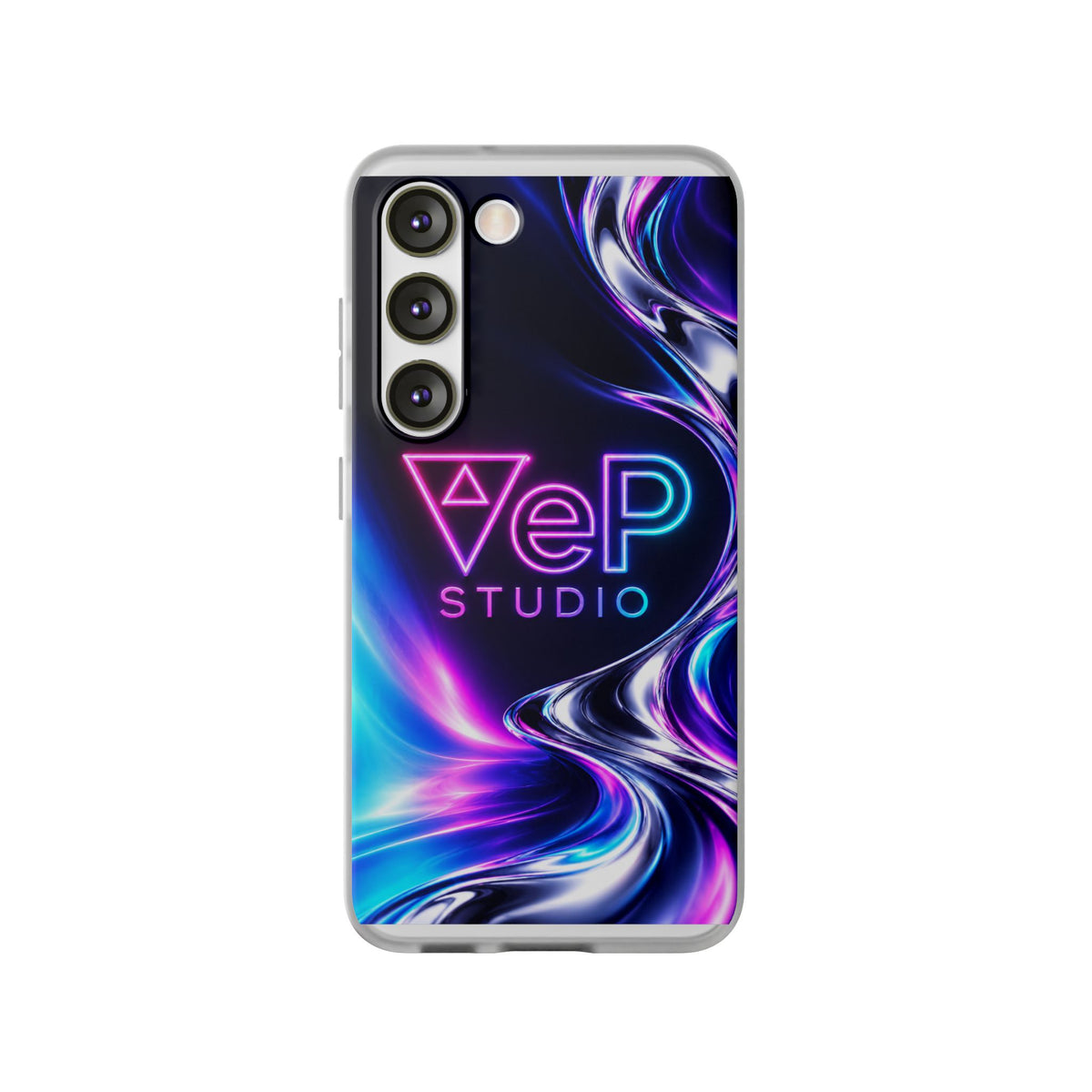 Phone Case — Neon Vaporwave "VeP Studio" Soft Flexi Cover