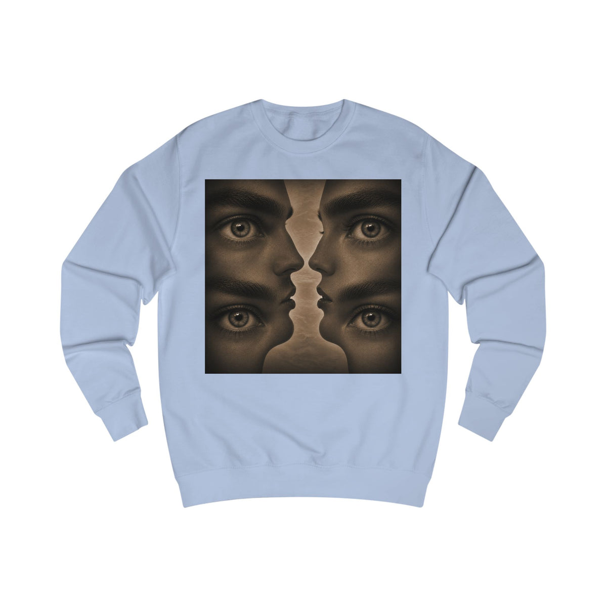 Surreal Faces Sweatshirt — Mirrored Gaze Art Pullover