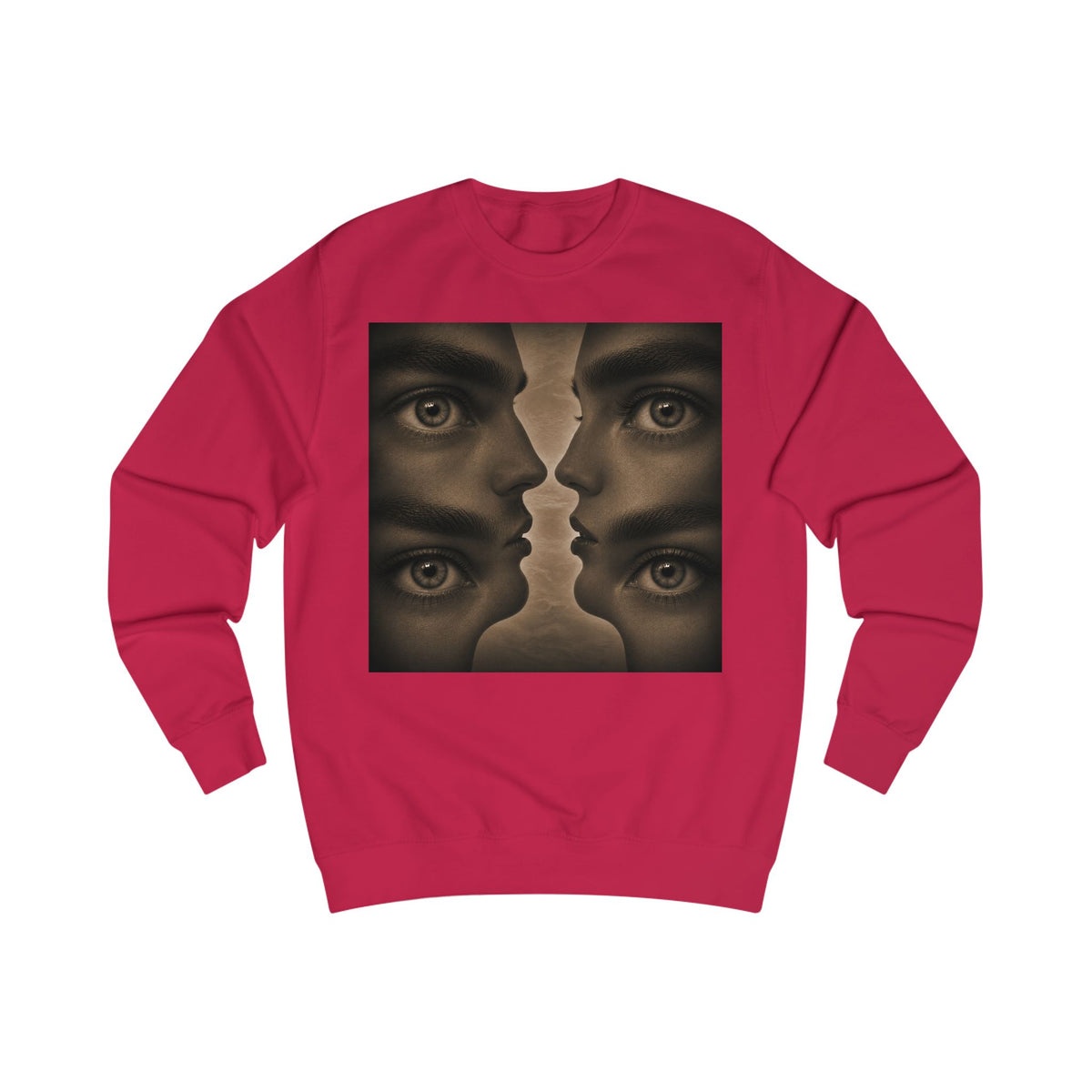 Surreal Faces Sweatshirt — Mirrored Gaze Art Pullover