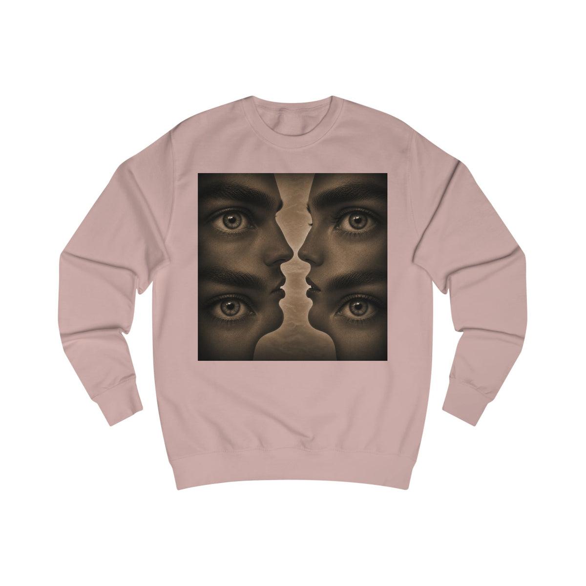 Surreal Faces Sweatshirt — Mirrored Gaze Art Pullover