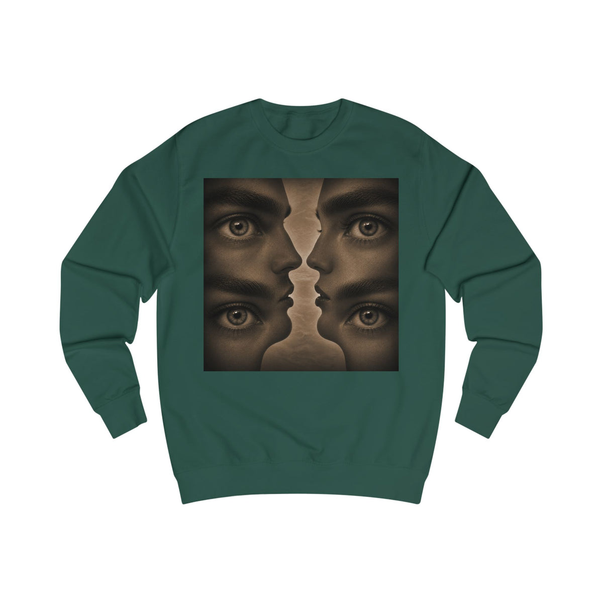 Surreal Faces Sweatshirt — Mirrored Gaze Art Pullover