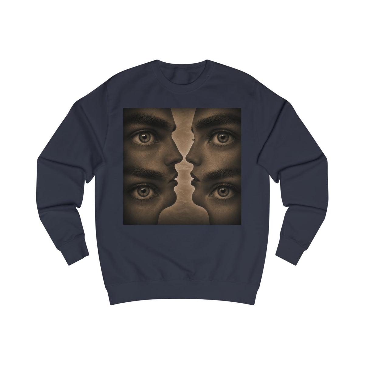Surreal Faces Sweatshirt — Mirrored Gaze Art Pullover