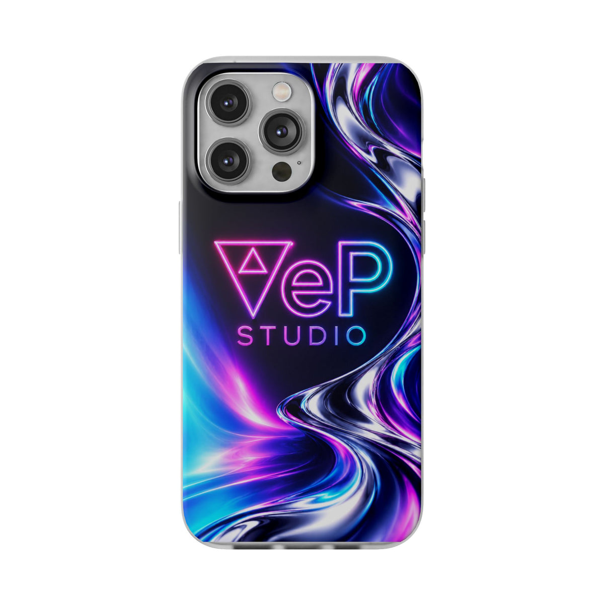 Phone Case — Neon Vaporwave "VeP Studio" Soft Flexi Cover
