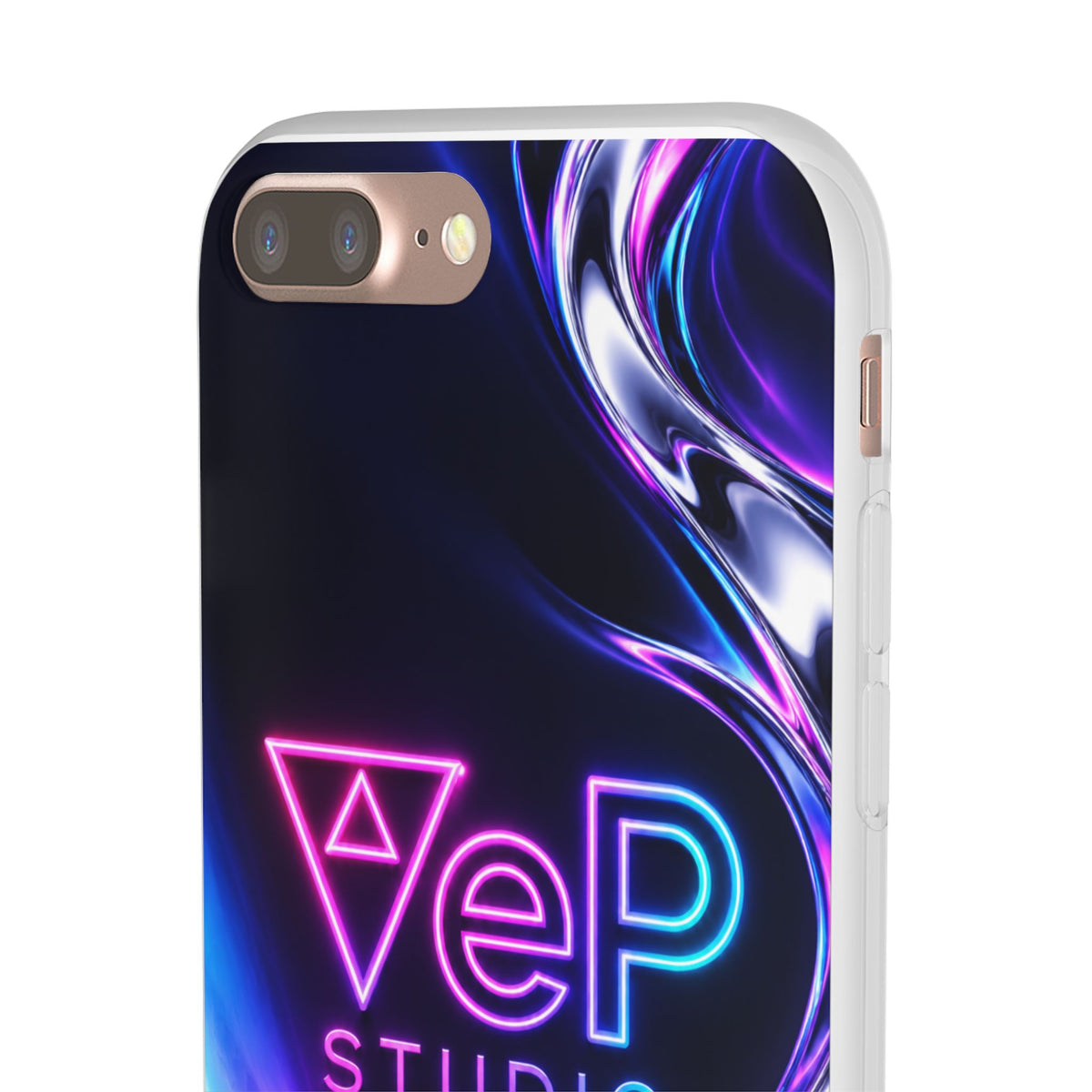 Phone Case — Neon Vaporwave "VeP Studio" Soft Flexi Cover