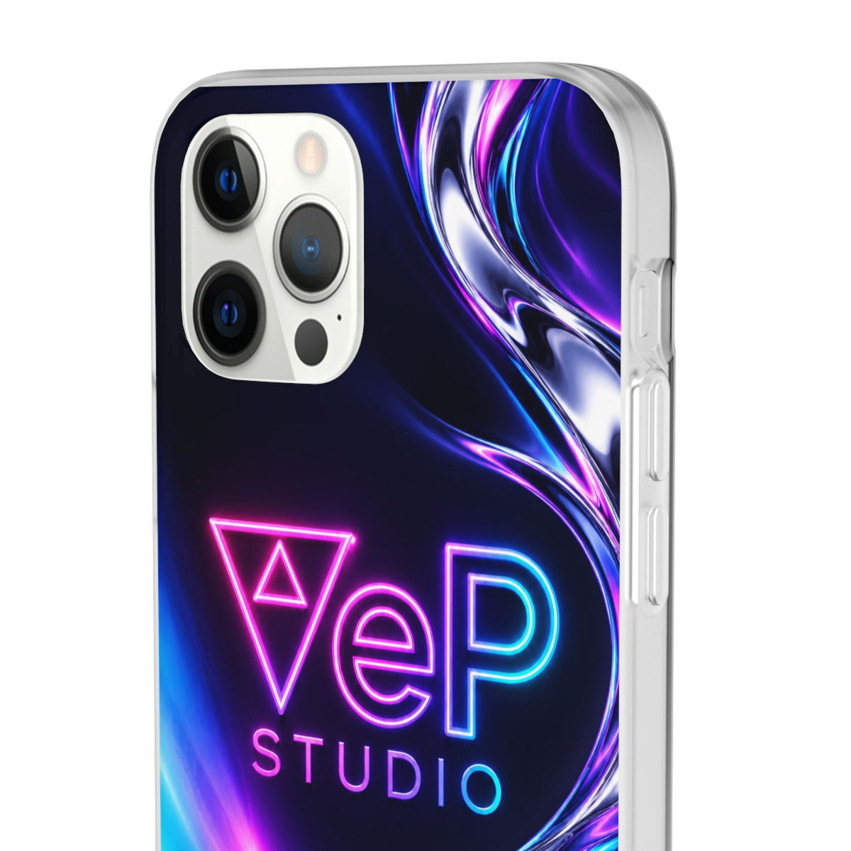 Phone Case — Neon Vaporwave "VeP Studio" Soft Flexi Cover