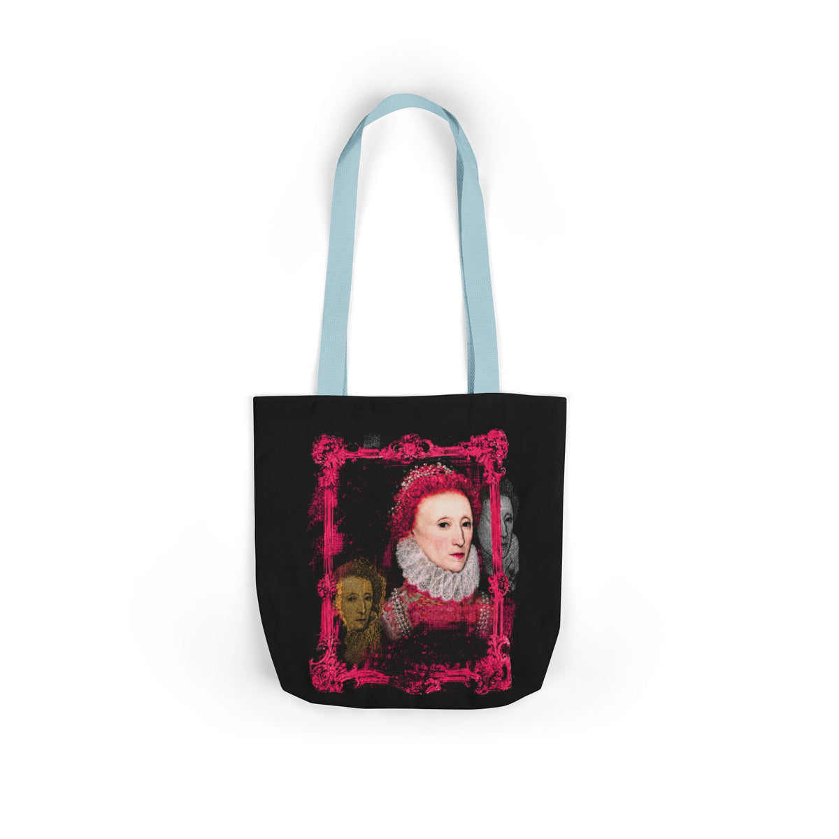 Elizabethan Portrait Tote Bag — Vintage Queen Framed Canvas Tote
