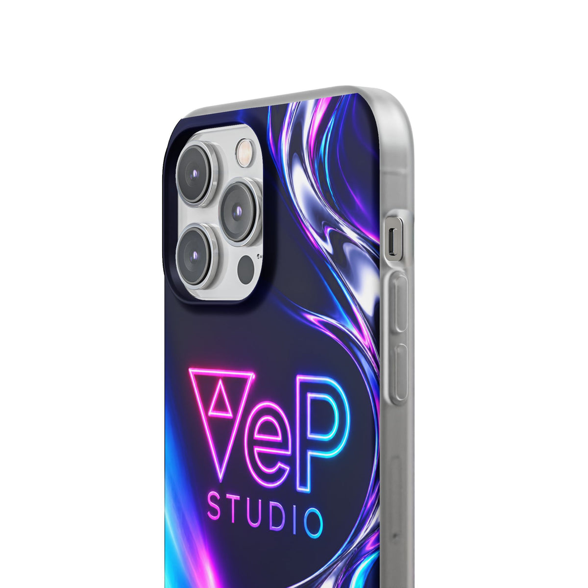 Phone Case — Neon Vaporwave "VeP Studio" Soft Flexi Cover