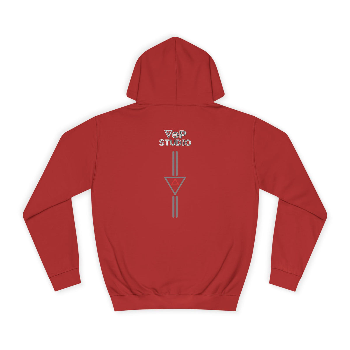 Minimal Geometric Cube Hoodie — 'VeP' Studio Logo Pullover