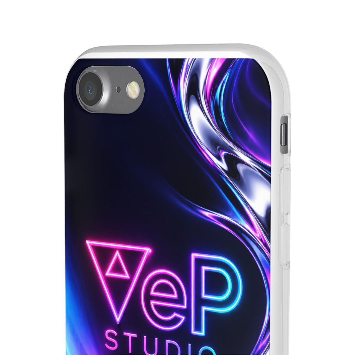 Phone Case — Neon Vaporwave "VeP Studio" Soft Flexi Cover