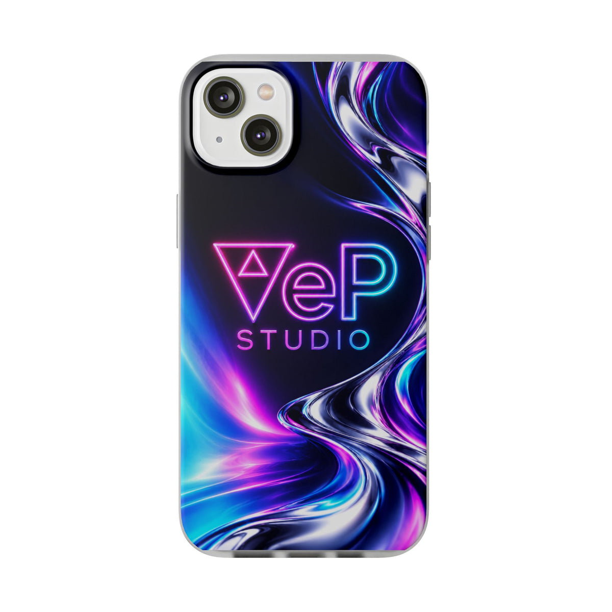 Phone Case — Neon Vaporwave "VeP Studio" Soft Flexi Cover