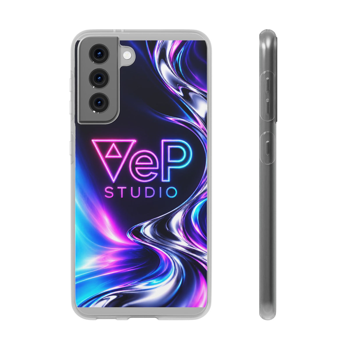 Phone Case — Neon Vaporwave "VeP Studio" Soft Flexi Cover