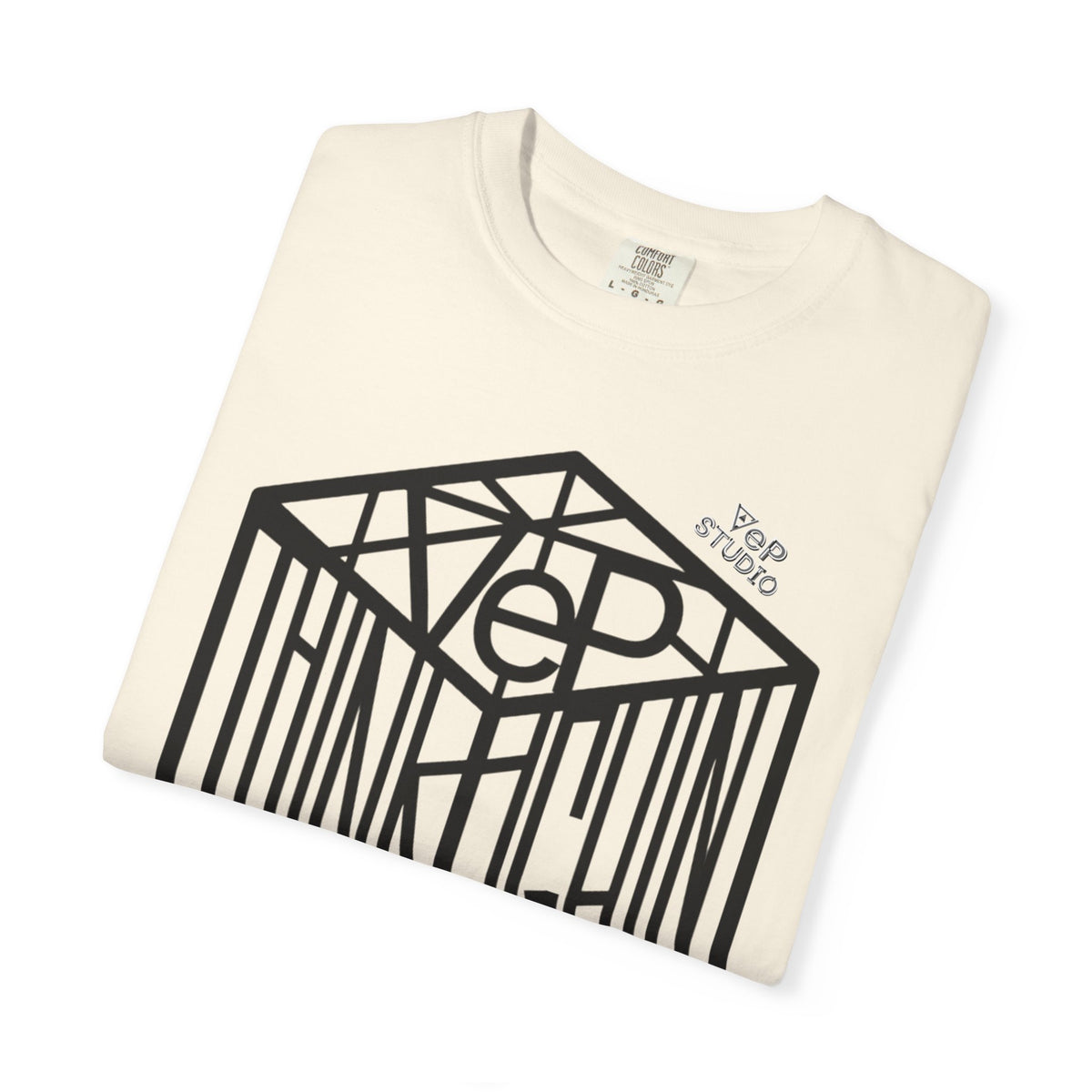 Think Outside the Box T-Shirt — Optical Cube Design with “Looking” Back Text