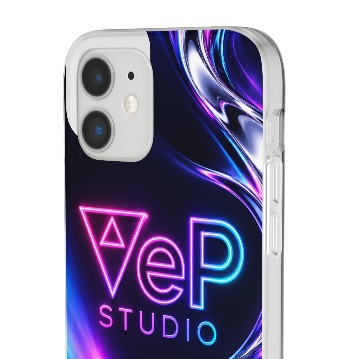 Phone Case — Neon Vaporwave "VeP Studio" Soft Flexi Cover