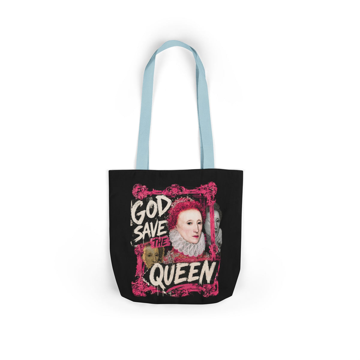 Elizabethan Portrait Tote Bag — Vintage Queen Framed Canvas Tote