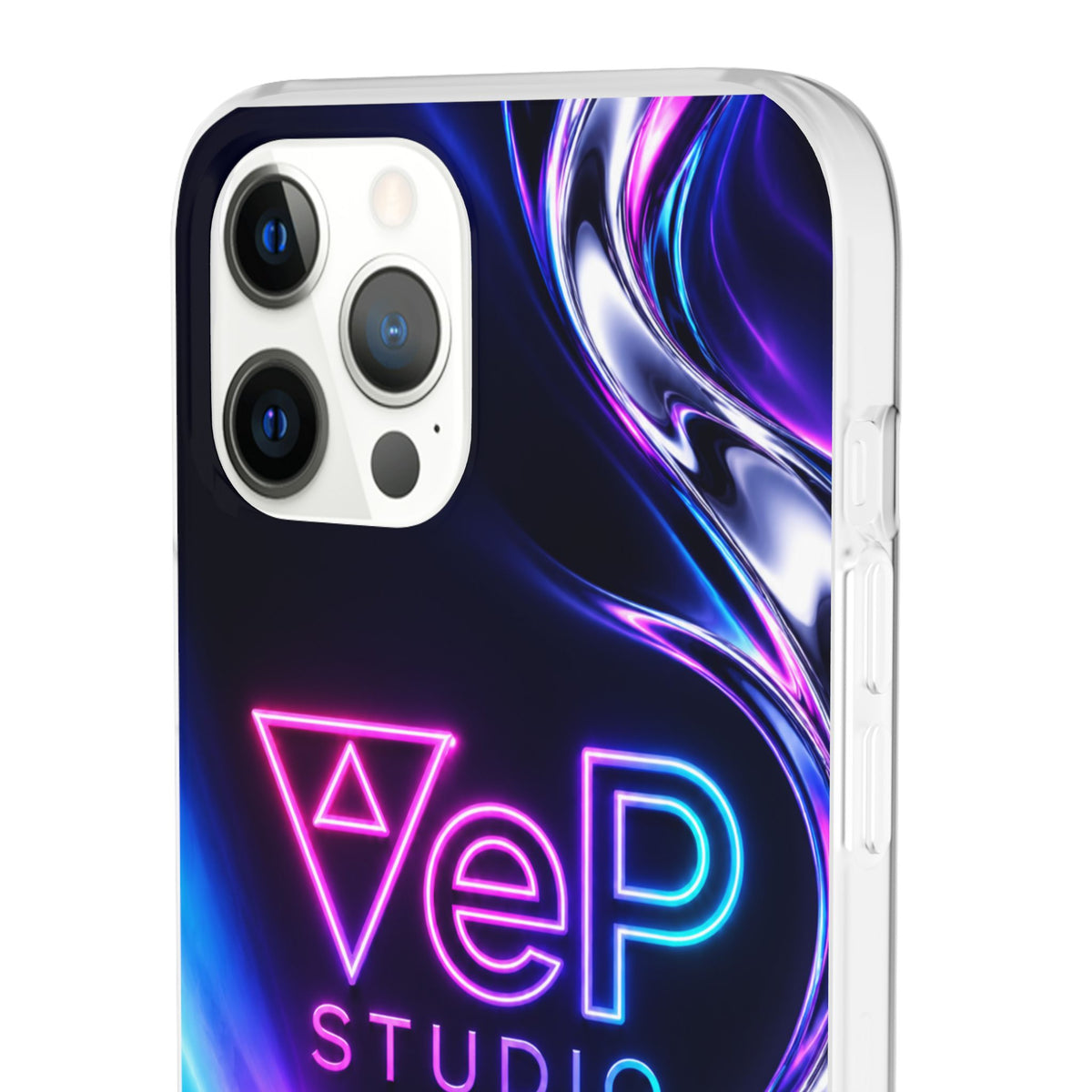 Phone Case — Neon Vaporwave "VeP Studio" Soft Flexi Cover