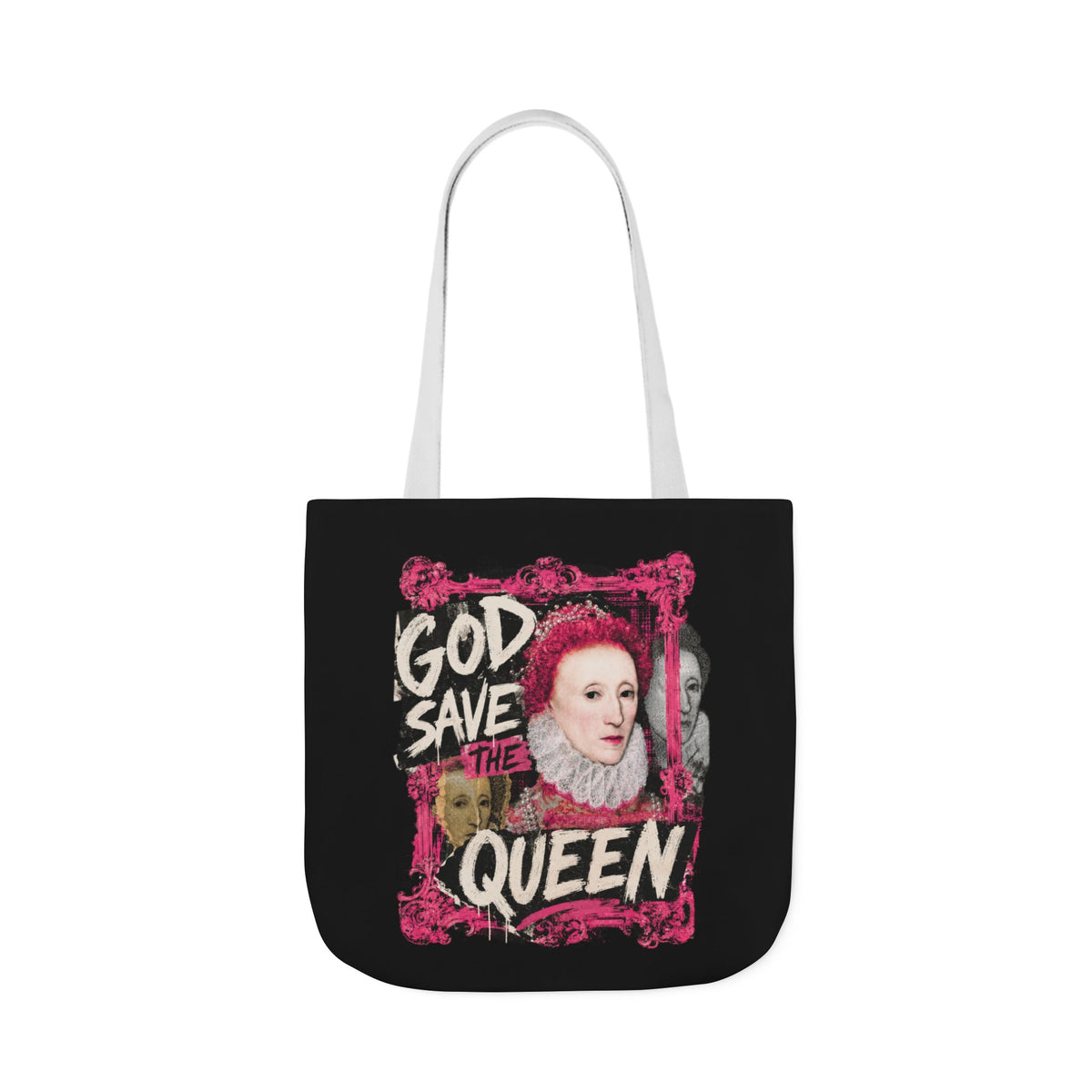 Elizabethan Portrait Tote Bag — Vintage Queen Framed Canvas Tote