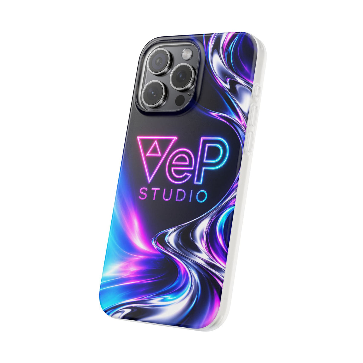 Phone Case — Neon Vaporwave "VeP Studio" Soft Flexi Cover