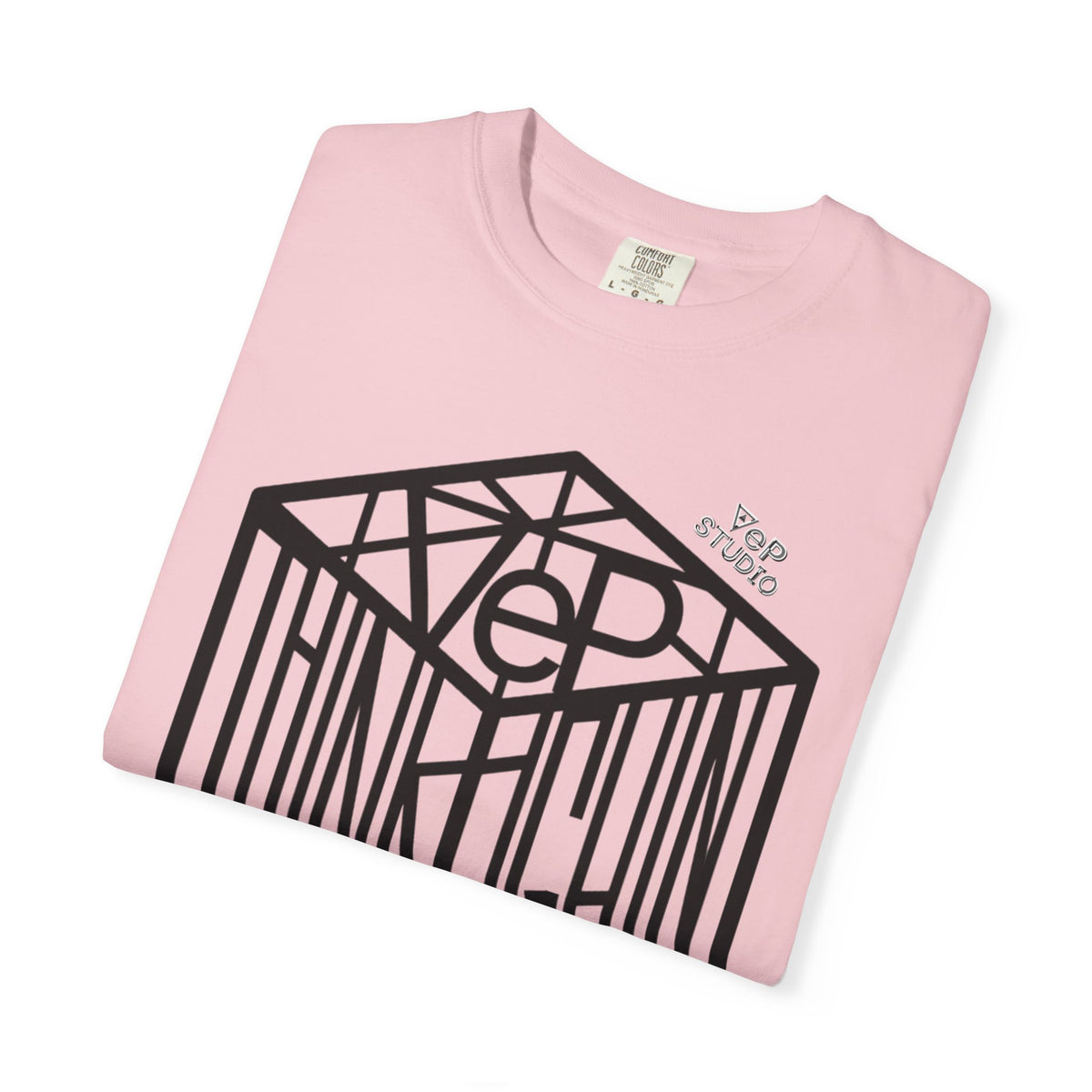 Think Outside the Box T-Shirt — Optical Cube Design with “Looking” Back Text