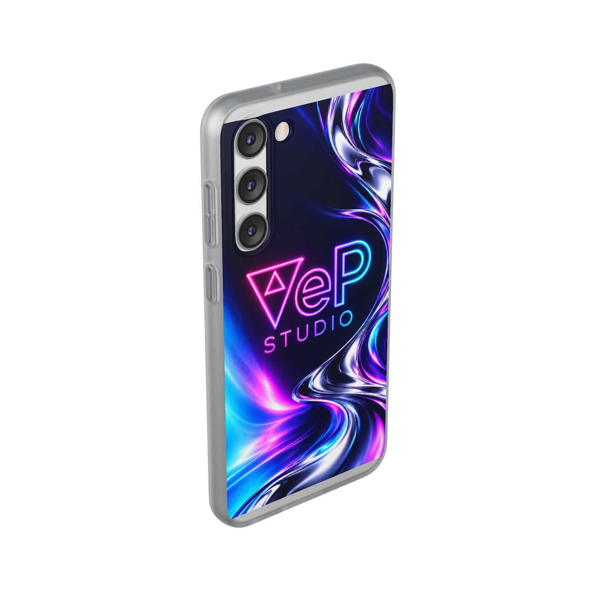 Phone Case — Neon Vaporwave "VeP Studio" Soft Flexi Cover