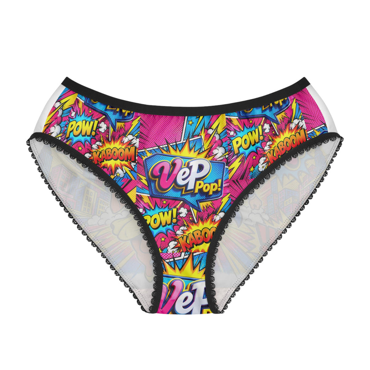 Comic Pop Women's Briefs — 'Vep Pop!' Colorful Retro Graphic Print