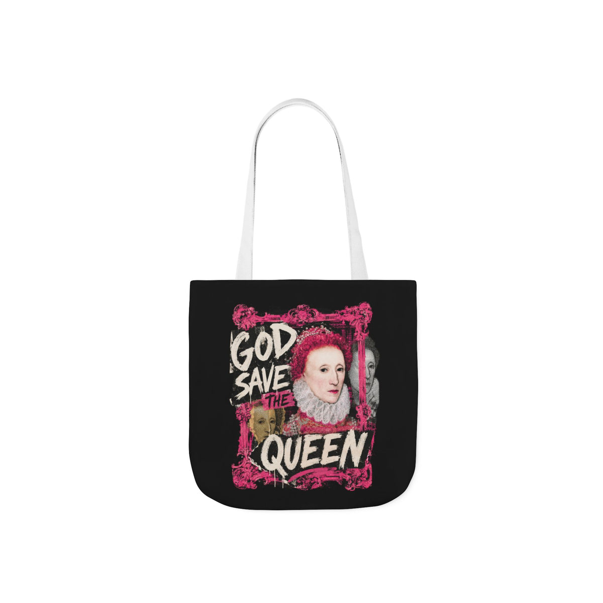 Elizabethan Portrait Tote Bag — Vintage Queen Framed Canvas Tote