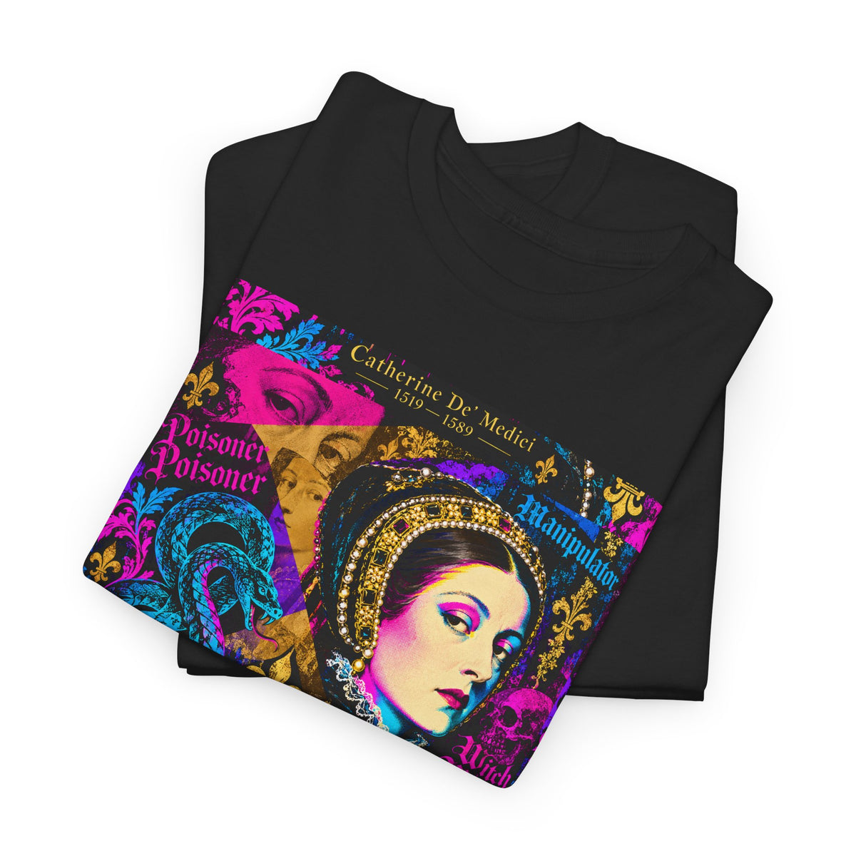 EQ.001 Serpent Queen Graphic Tee — Retro Gothic Femme Fatale T-Shirt