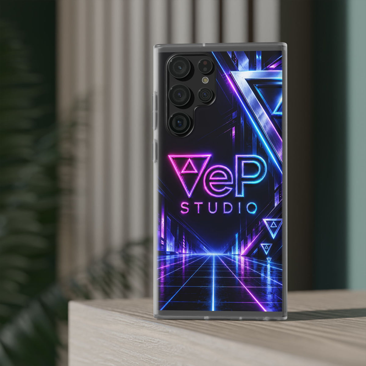 Neon Retro Studio Phone Case – 80s Vaporwave Flexi Case