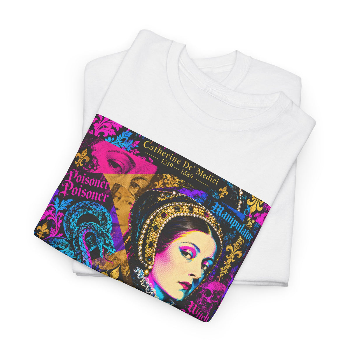 EQ.001 Serpent Queen Graphic Tee — Retro Gothic Femme Fatale T-Shirt