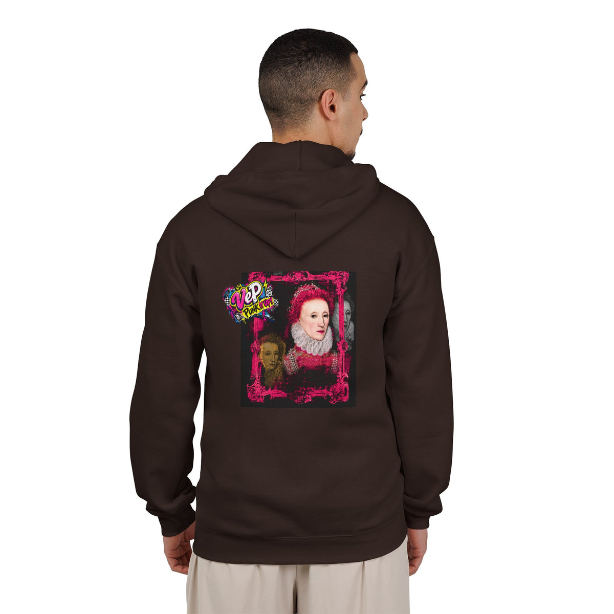 Zip Hoodie — Punk Elizabethan Collage Graphic "Very En Pash"