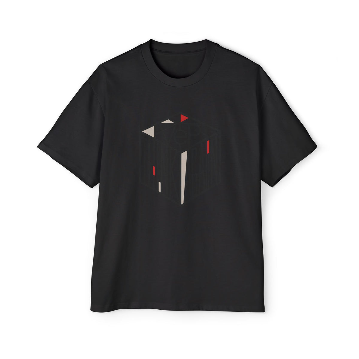 Think Again Cube Graphic Tee — Men's Oversized Cotton T-Shirt