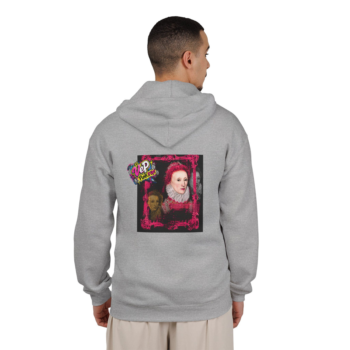 Zip Hoodie — Punk Elizabethan Collage Graphic "Very En Pash"
