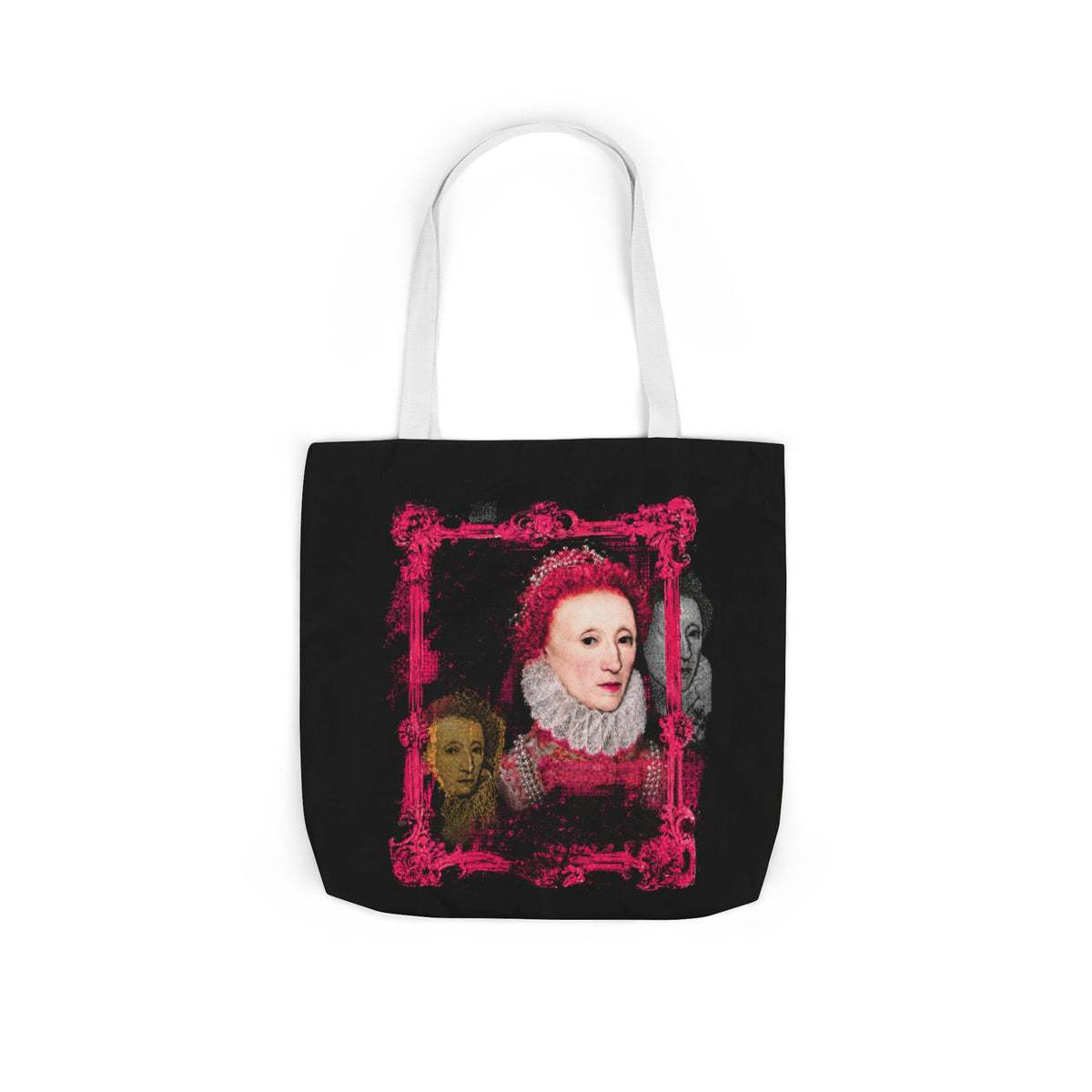 Elizabethan Portrait Tote Bag — Vintage Queen Framed Canvas Tote