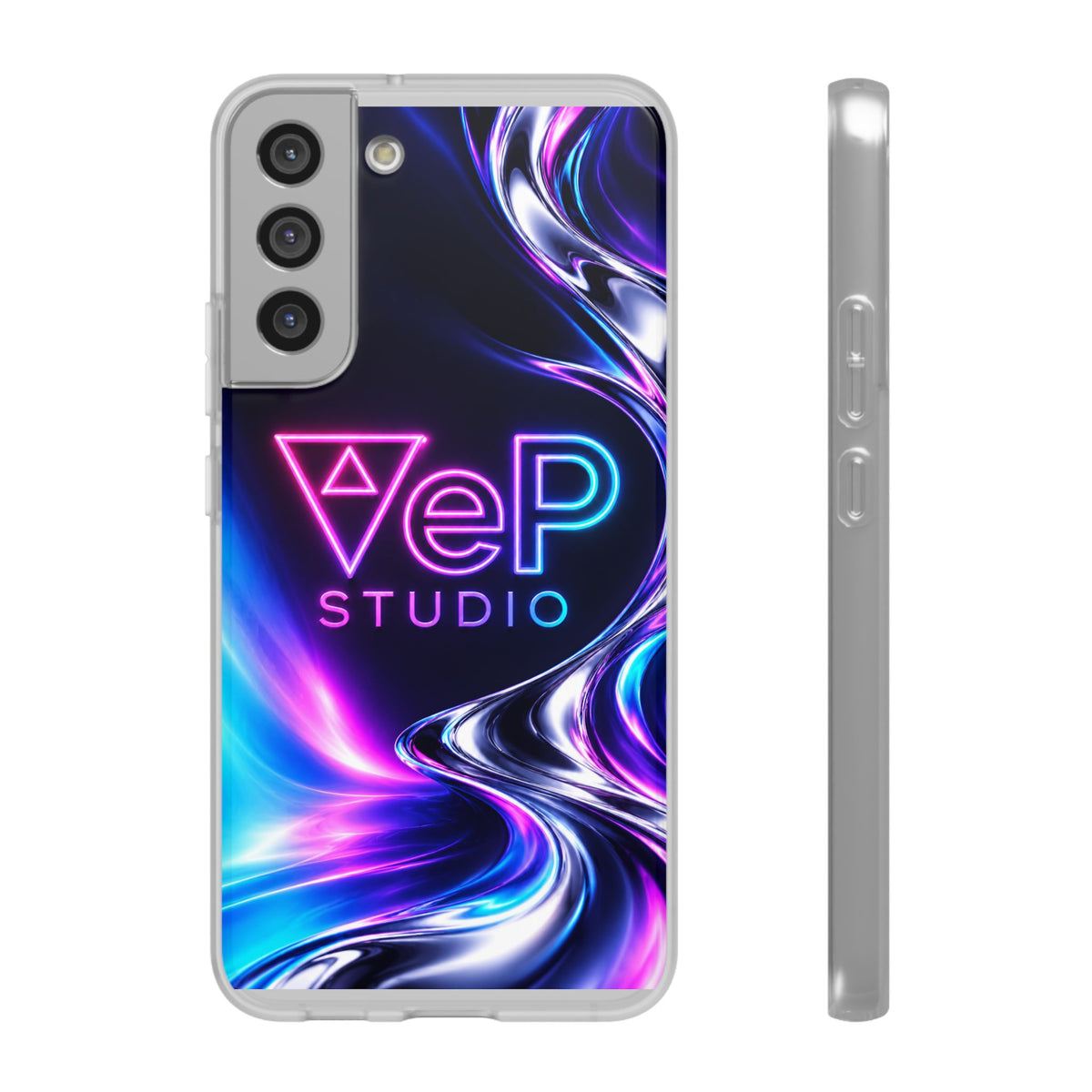 Phone Case — Neon Vaporwave "VeP Studio" Soft Flexi Cover