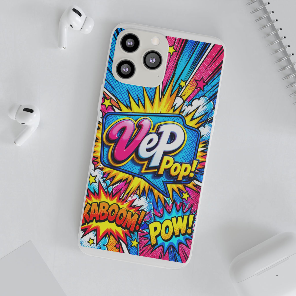 Pop Art Comic Phone Case — "VeP Pop!" Graphic Shockwave Design