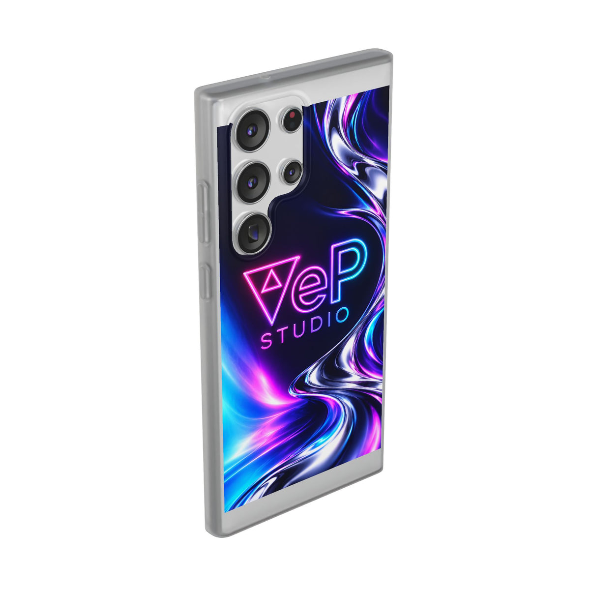Phone Case — Neon Vaporwave "VeP Studio" Soft Flexi Cover