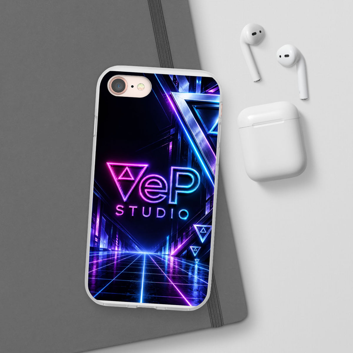 Neon Retro Studio Phone Case – 80s Vaporwave Flexi Case