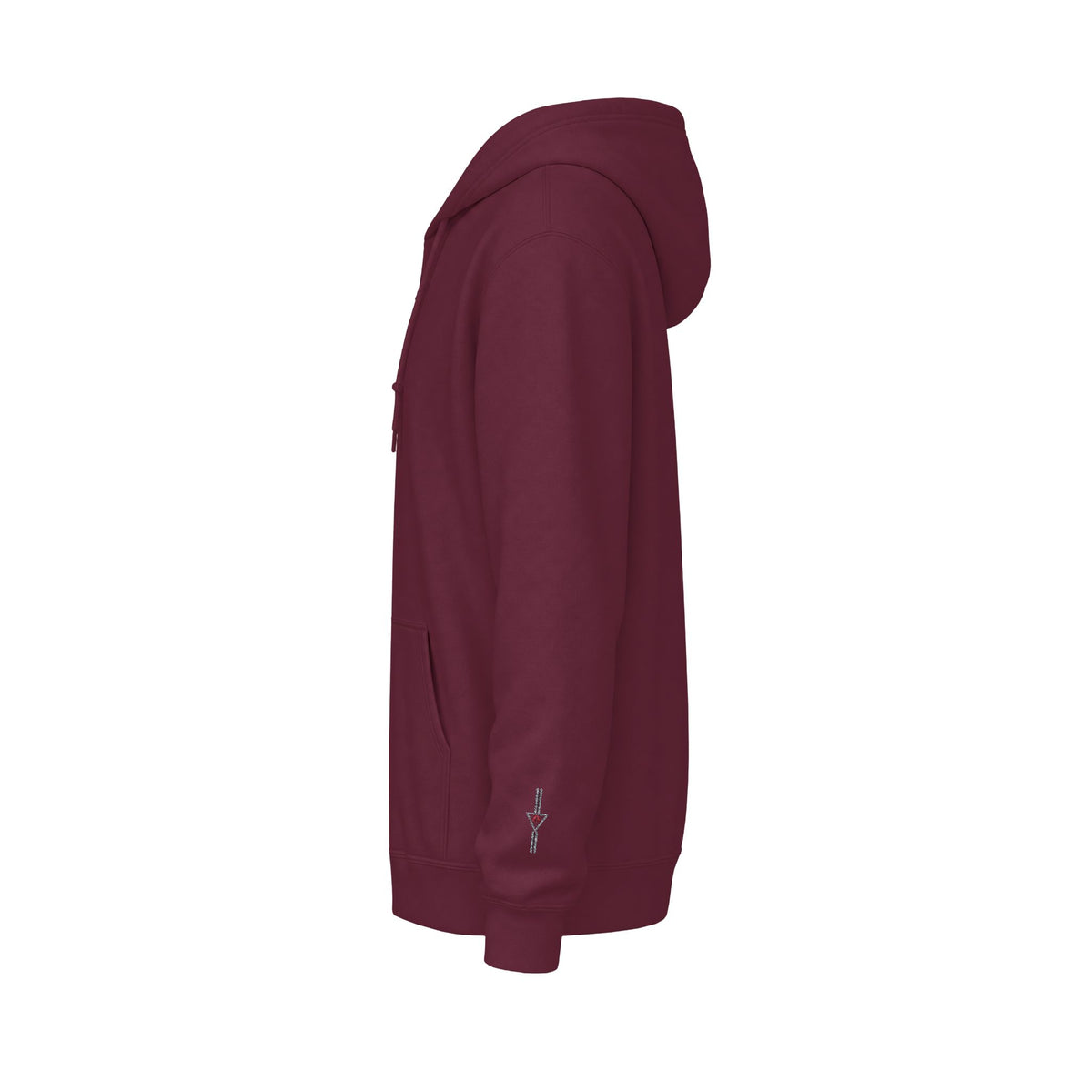 Zip Hoodie with Black Cube Graphic – Minimal Geometric Streetwear