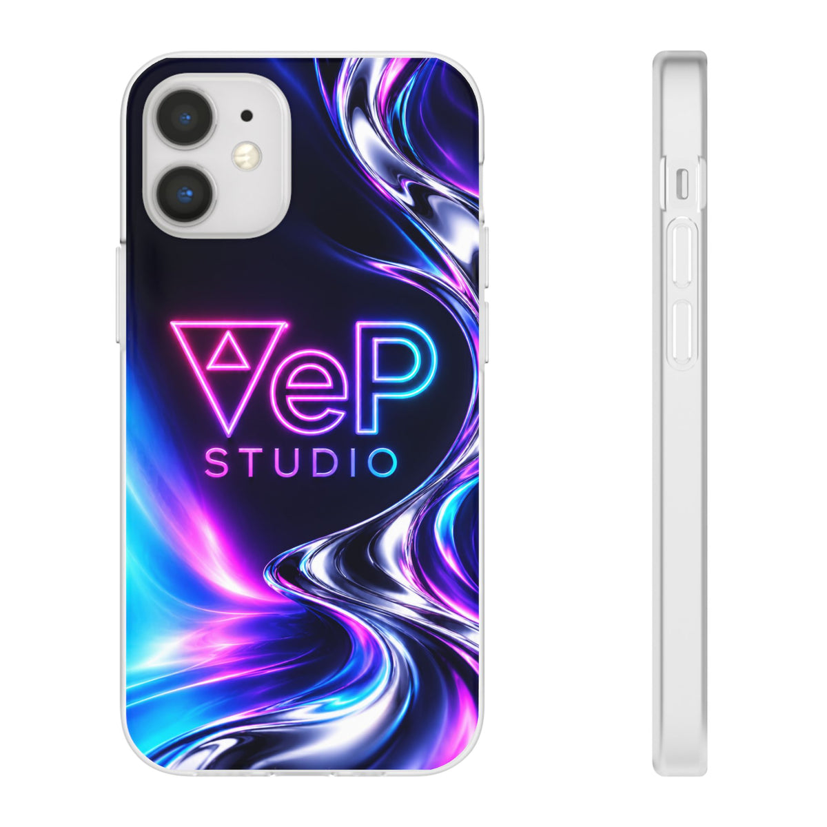 Phone Case — Neon Vaporwave "VeP Studio" Soft Flexi Cover