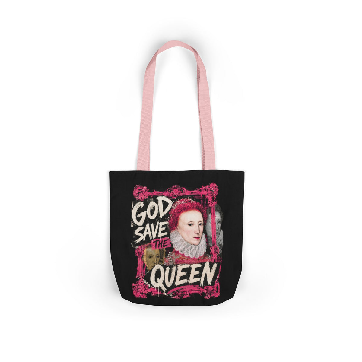 Elizabethan Portrait Tote Bag — Vintage Queen Framed Canvas Tote