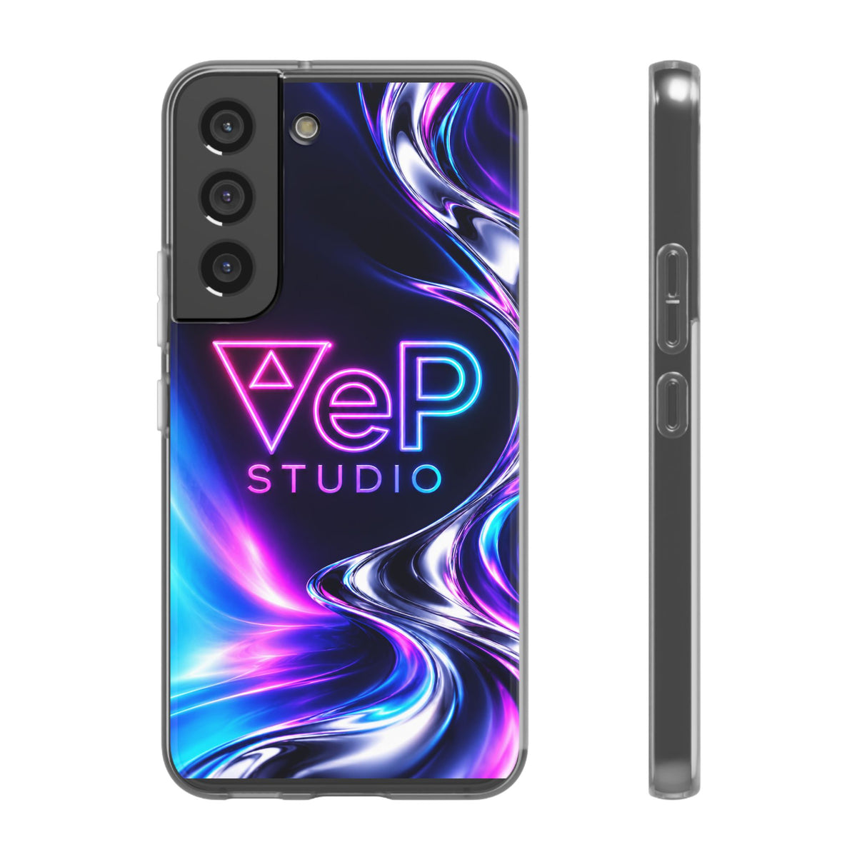 Phone Case — Neon Vaporwave "VeP Studio" Soft Flexi Cover