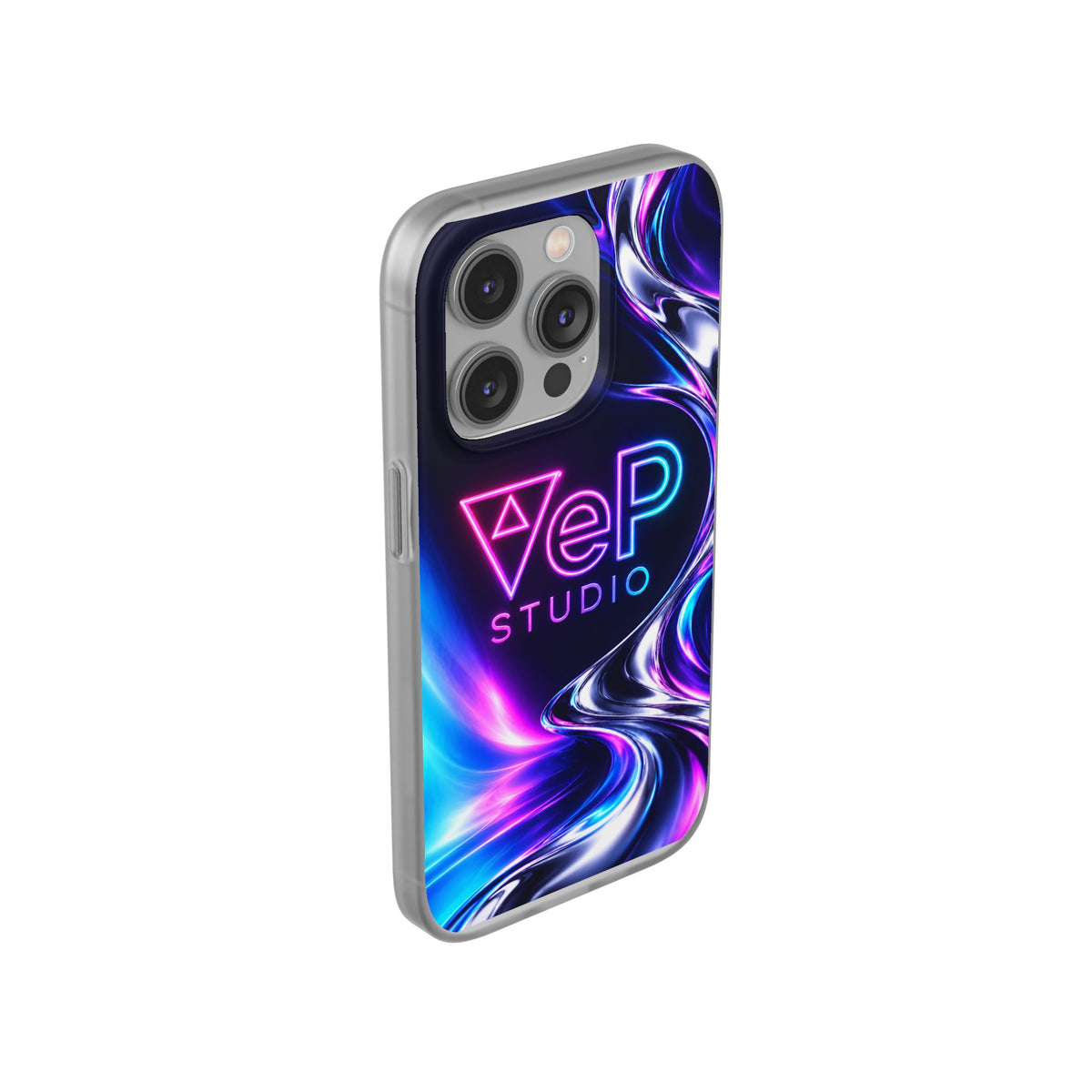 Phone Case — Neon Vaporwave "VeP Studio" Soft Flexi Cover